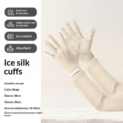 WEST BIKING YP0211284 Summer UV Protection Ice Silk Arm Sleeves with Flip-Top Touchscreen Gloves for Cycling Driving