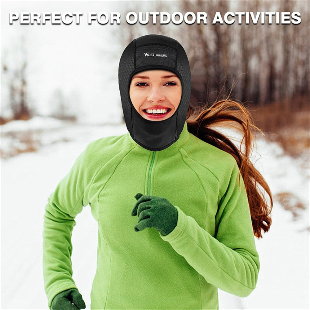 WEST BIKING YP0201257 Fleece Skull Cap Windproof Thermal Winter Scarf Elastic Cycling Motorcycle Helmet Liner Warm Running Hat Head Cover