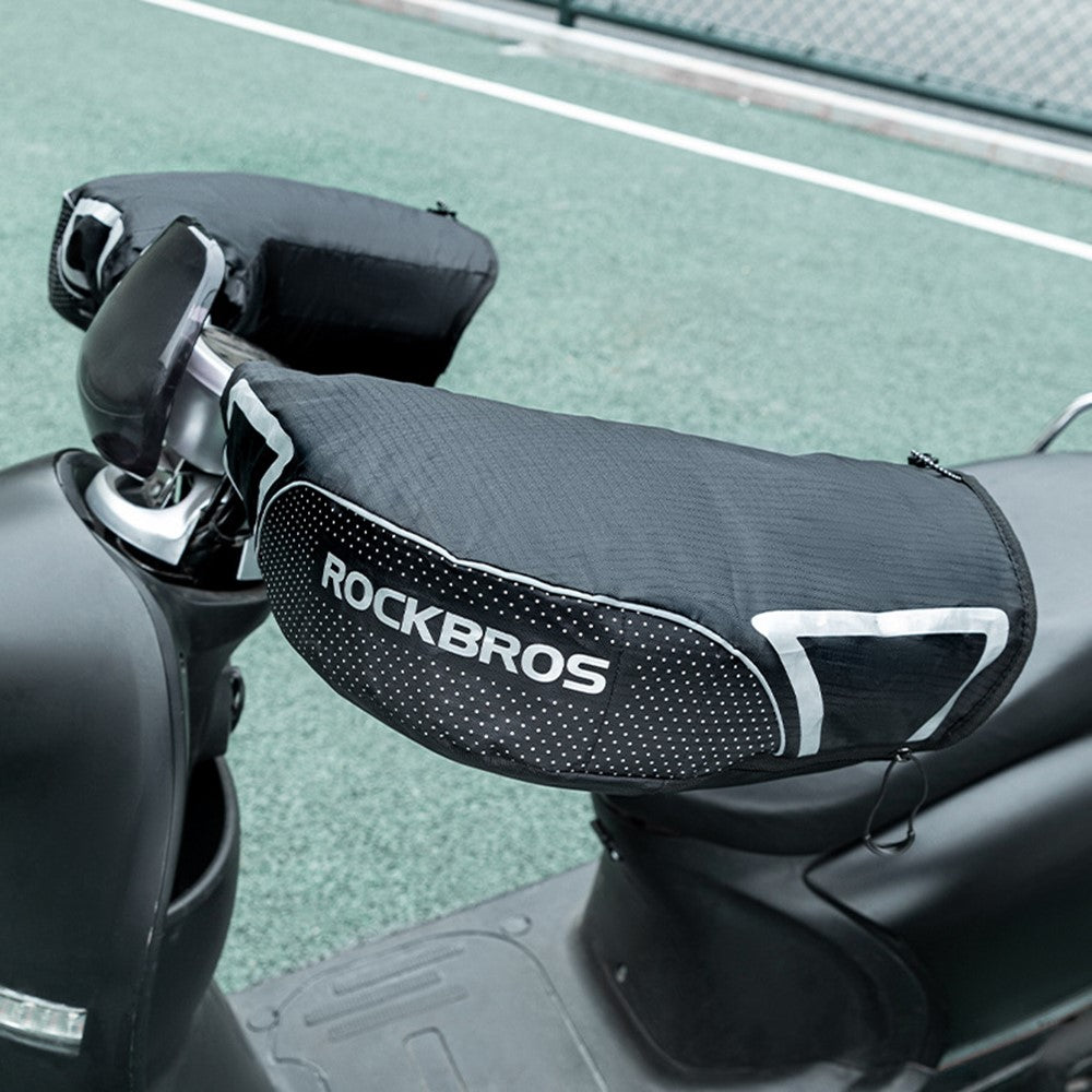 ROCKBROS D39-1 1Pair Bicycle Handlebar Gloves Winter Cycling Windproof Warm Mittens Hand Cover for E-Bike