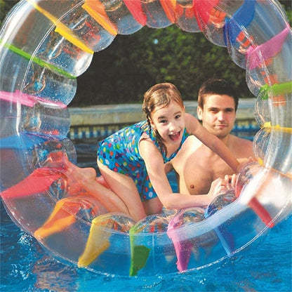 JZ123456 Inflatable Water Wheel Roller Pool Floats Toy for Beach Lawn, 100x65x60cm