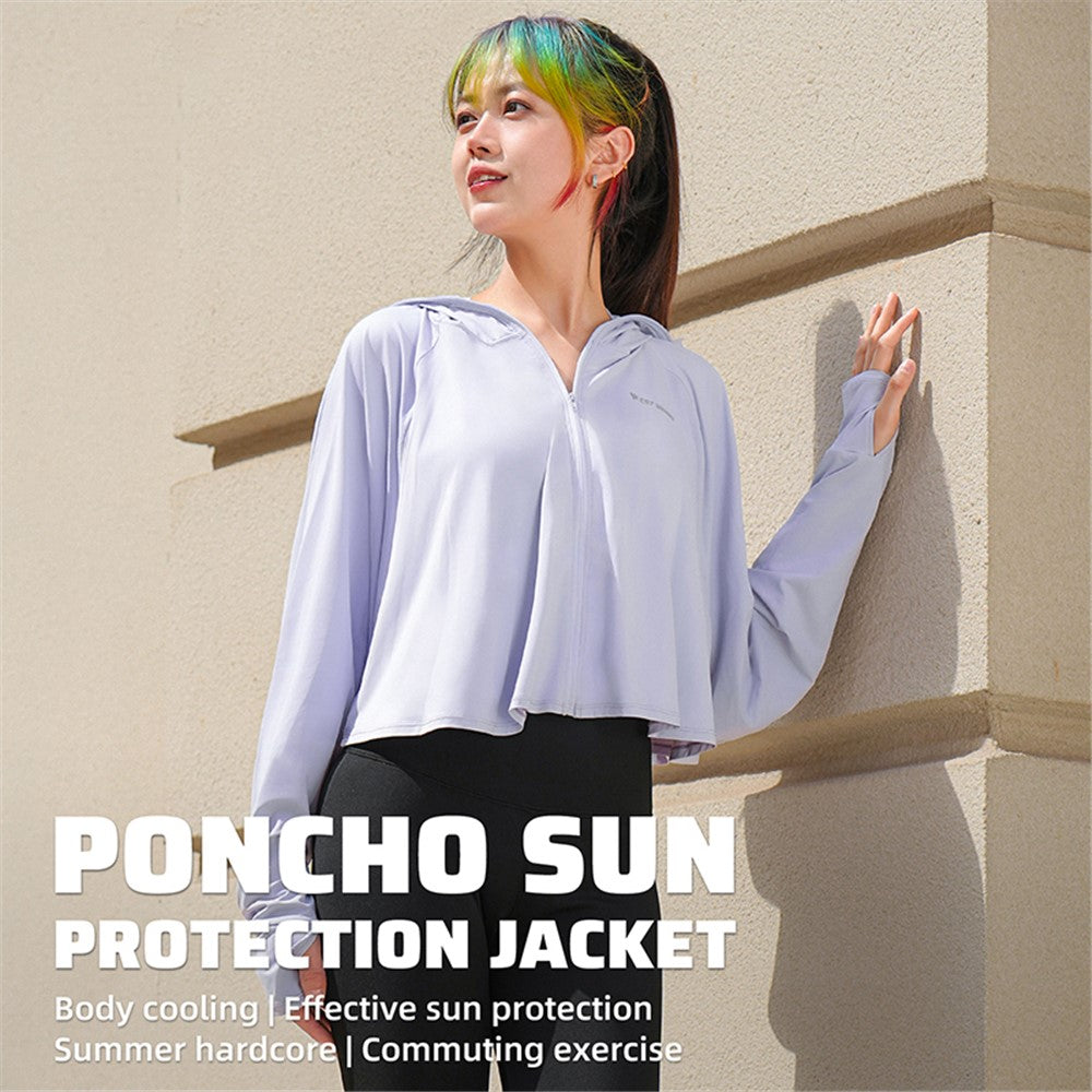 WEST BIKING YP0202331 Women's Ice Silk Hooded Jacket Sun Protection Long Sleeves Clothing
