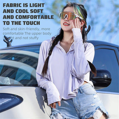 WEST BIKING YP0202331 Women's Ice Silk Hooded Jacket Sun Protection Long Sleeves Clothing