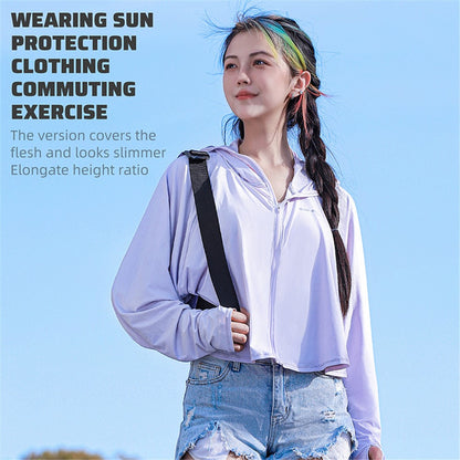 WEST BIKING YP0202331 Women's Ice Silk Hooded Jacket Sun Protection Long Sleeves Clothing