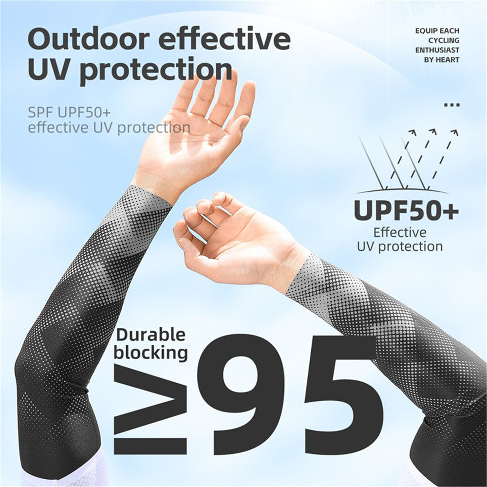 WEST BIKING YP0212124 1 Pair Men Ice Silk Cycling Travel Sleeves Summer Sunscreen UV Protection Sleeves
