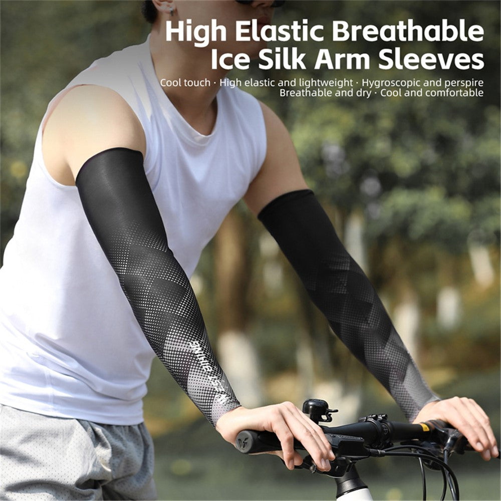 WEST BIKING YP0212124 1 Pair Men Ice Silk Cycling Travel Sleeves Summer Sunscreen UV Protection Sleeves