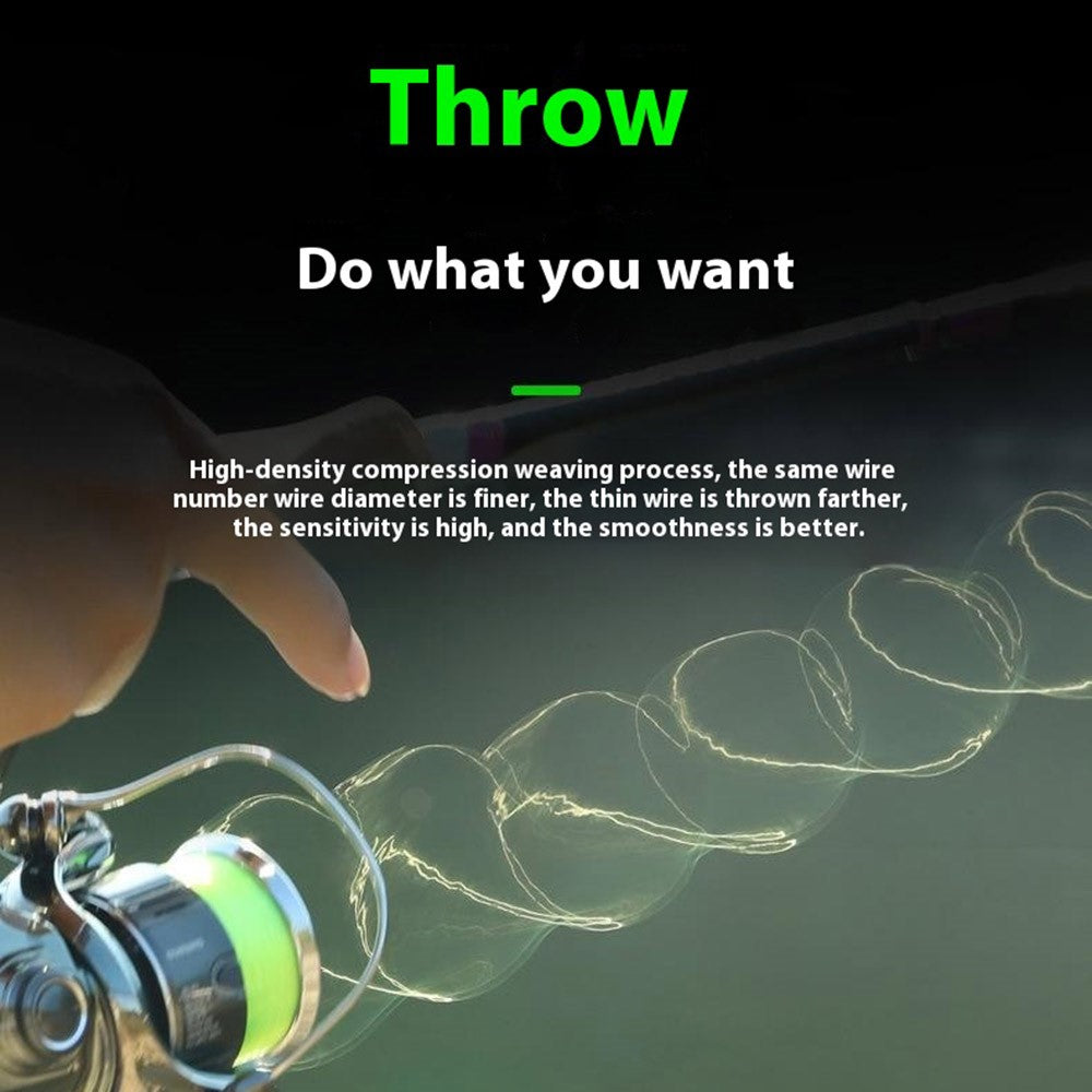 100m Length 8 Strands Braided Fishing Line Green Super Strong PE Smooth Touch Fishing Line