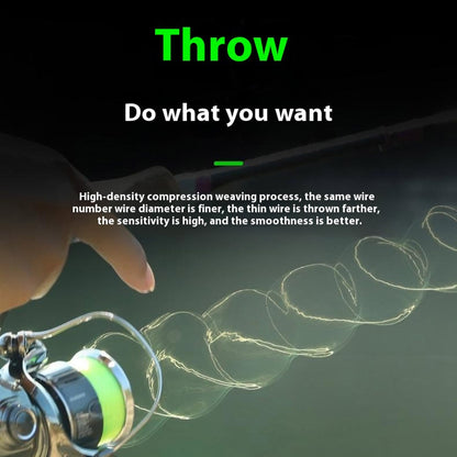 100m Length 8 Strands Braided Fishing Line Green Super Strong PE Smooth Touch Fishing Line