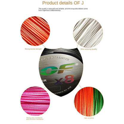JOF 100m 0.8# High Strength PE 8 Strand Fishing Line Anti-bite Braided Fishing Wire