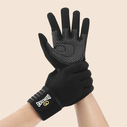 GOUNOD GL045 Full Finger Fitness Gloves Breathable Wrist Support Weightlifting Gloves Size S