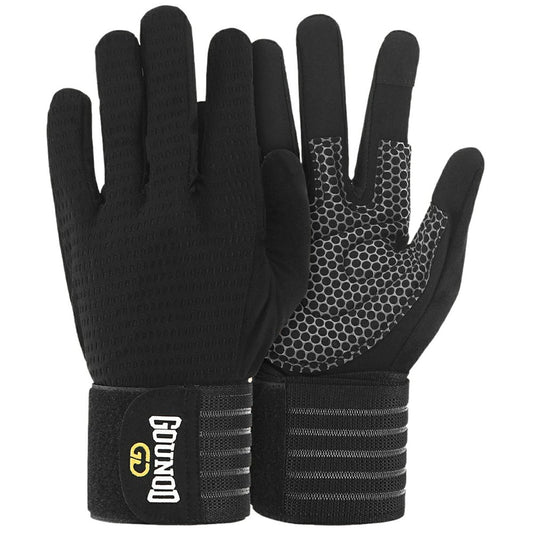 GOUNOD GL045 Full Finger Fitness Gloves Breathable Wrist Support Weightlifting Gloves Size L