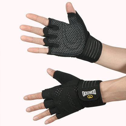 GOUNOD GL040 Non Slip Weightlifting Gloves Breathable Half Finger Fitness Gloves Size M