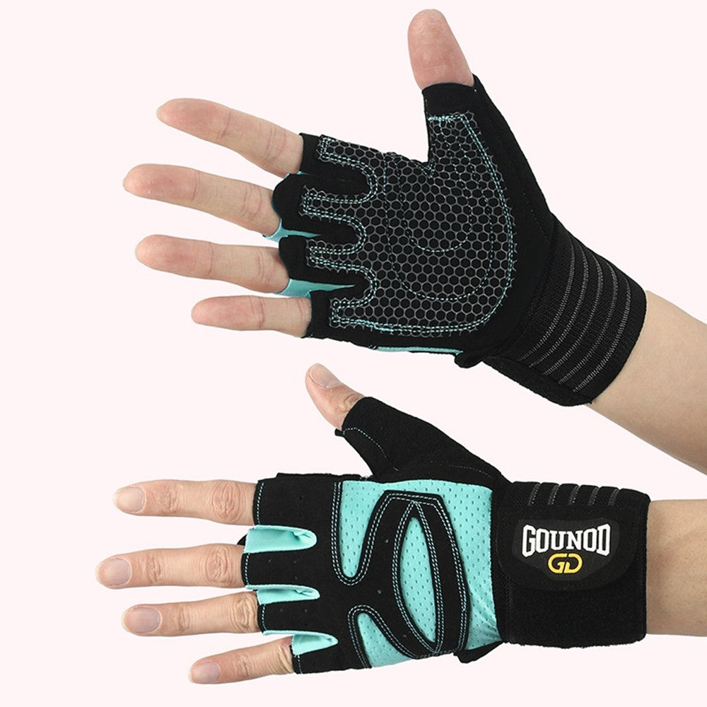 GOUNOD GL040 1 Pair Fitness Gloves for Adults L Size Half Finger Workout Weightlifting Gloves