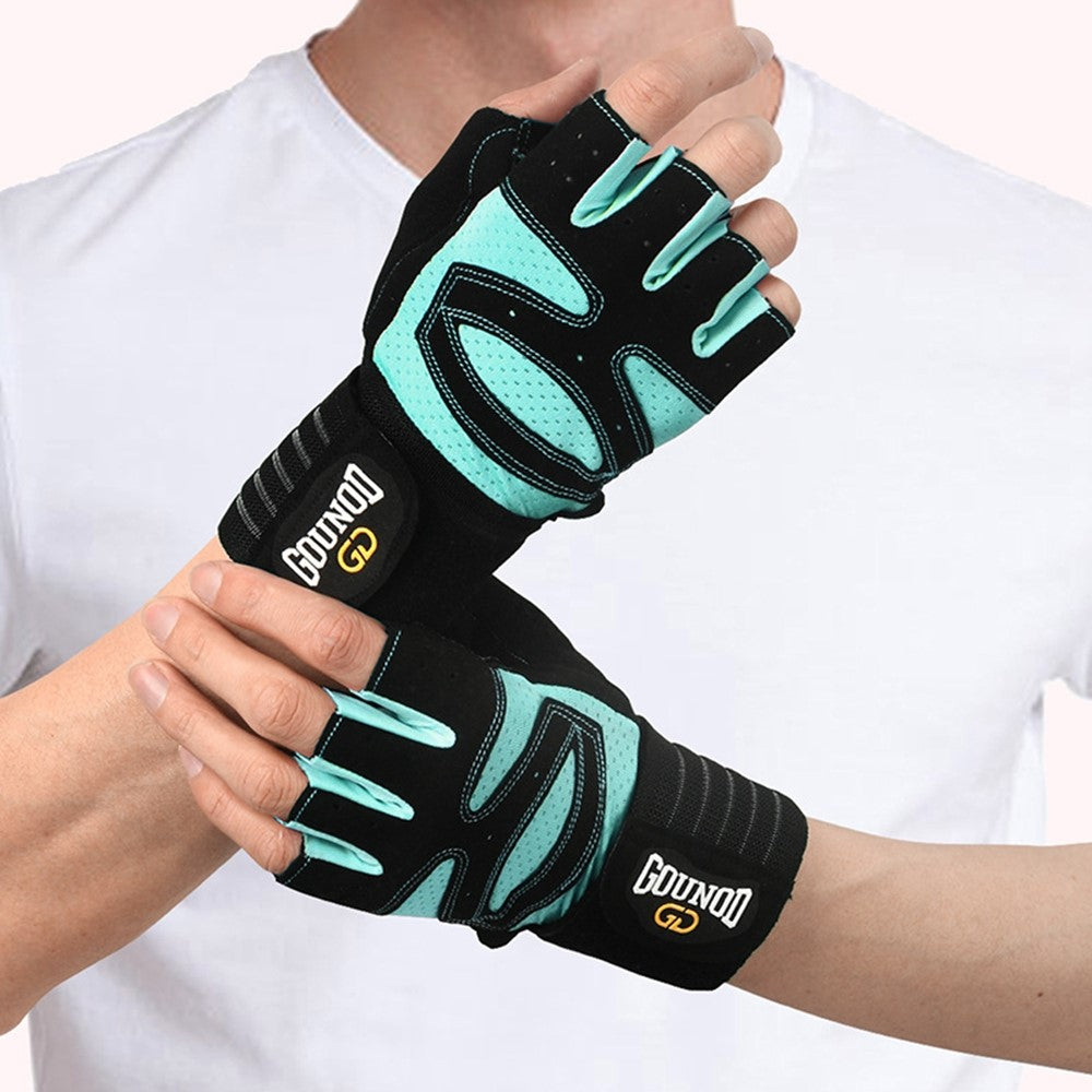 GOUNOD GL040 1 Pair Fitness Gloves for Adults L Size Half Finger Workout Weightlifting Gloves