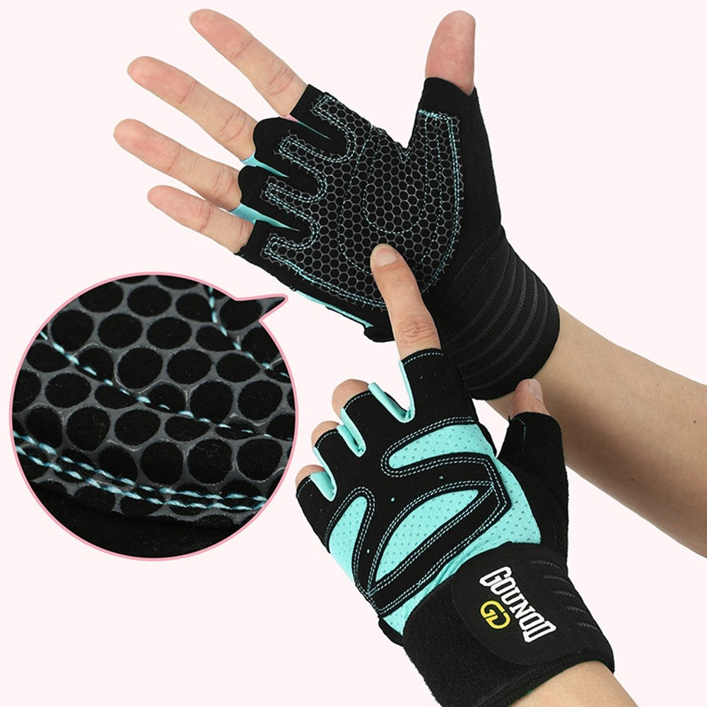 GOUNOD GL040 1 Pair Fitness Gloves for Adults L Size Half Finger Workout Weightlifting Gloves