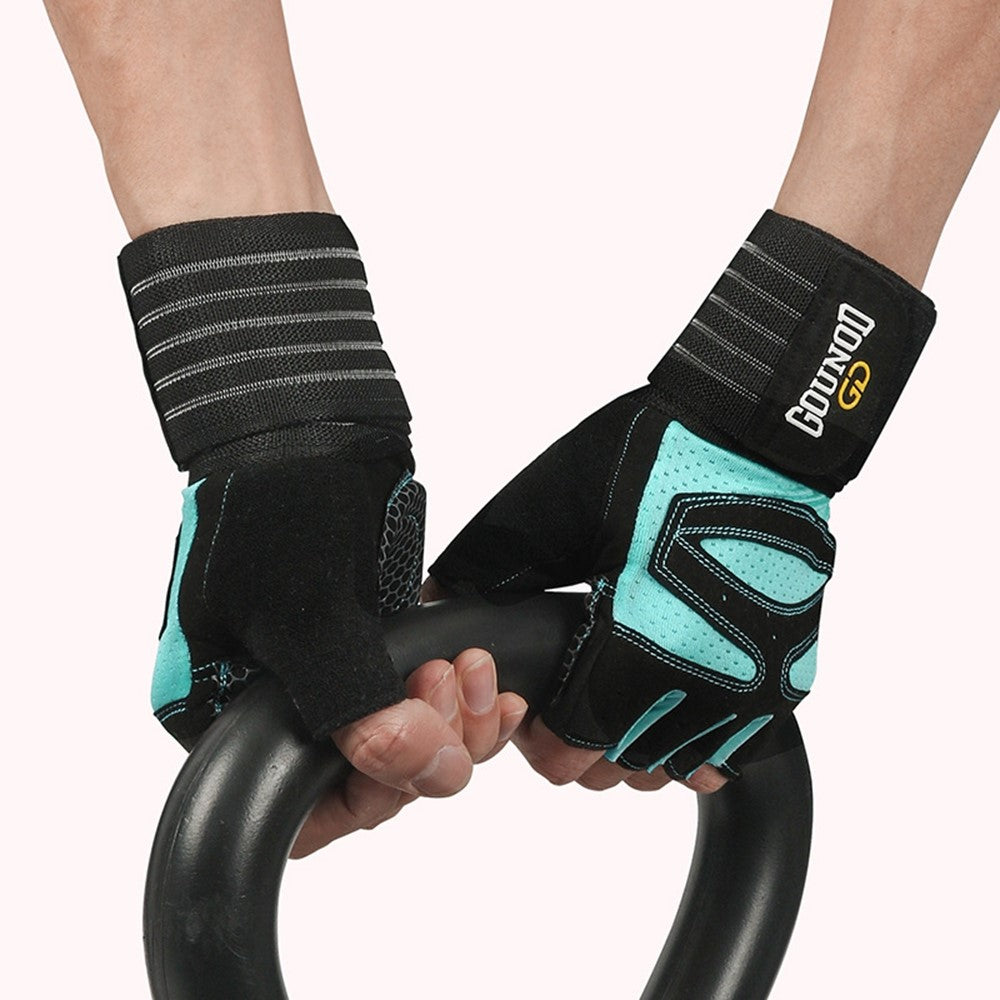GOUNOD GL040 1 Pair Fitness Gloves for Adults L Size Half Finger Workout Weightlifting Gloves