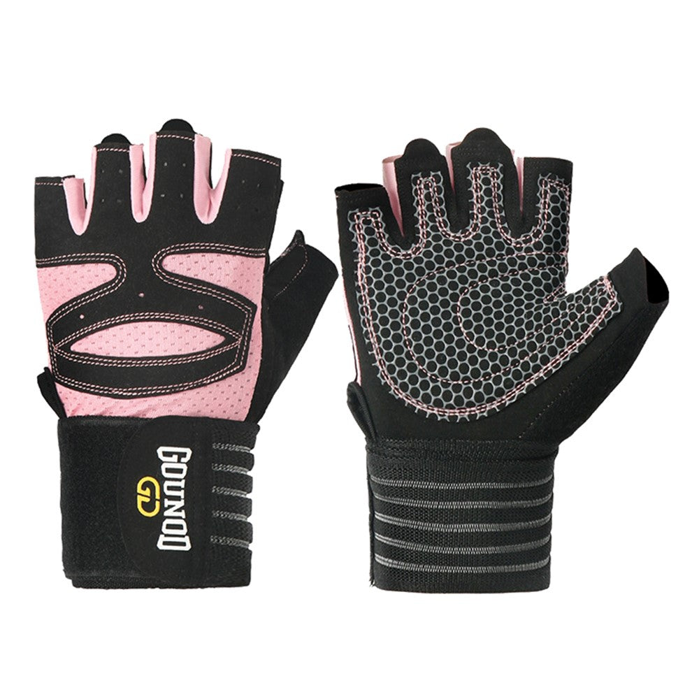 GOUNOD GL040 1 Pair Fitness Gloves for Adults L Size Half Finger Workout Weightlifting Gloves