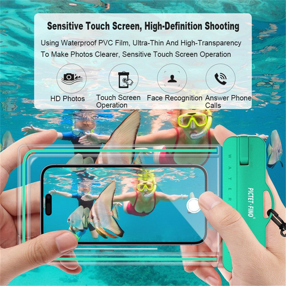 PICTET.FINO RH12 Large IPX8 Waterproof Phone Pouch for Under 8.2-inches Mobile Phone Dry Bag with Strap