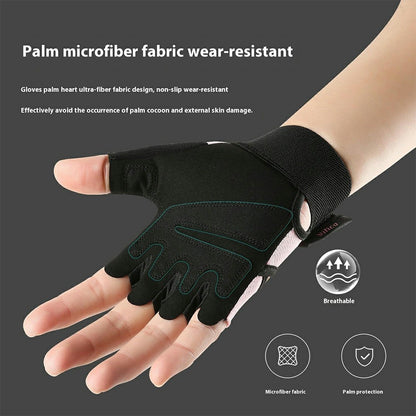 VILICO A0134 1 Pair Anti Slip Half Finger Workout Gloves Breathable Training Sports Gloves
