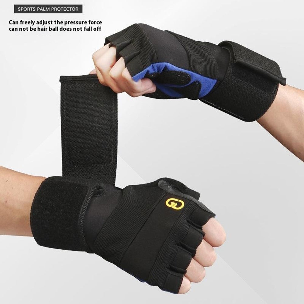 GOUNOD GL059 1 Pair Half Finger Workout Gloves Non Slip Honeycomb Compression Wrist Support Weightlifting Mittens