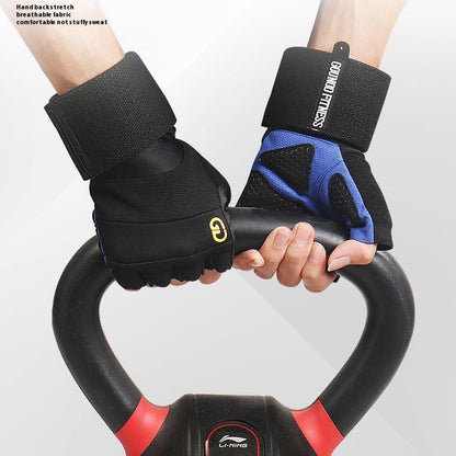 GOUNOD GL059 1 Pair Half Finger Workout Gloves Non Slip Honeycomb Compression Wrist Support Weightlifting Mittens