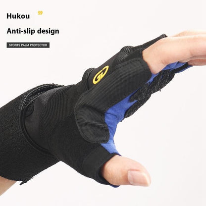 GOUNOD GL059 1 Pair Half Finger Workout Gloves Non Slip Honeycomb Compression Wrist Support Weightlifting Mittens