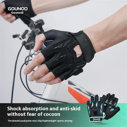 GOUNOD GL002 1 Pair Anti Slip Workout Gloves Shock Absorption Fitness Half Finger Gloves