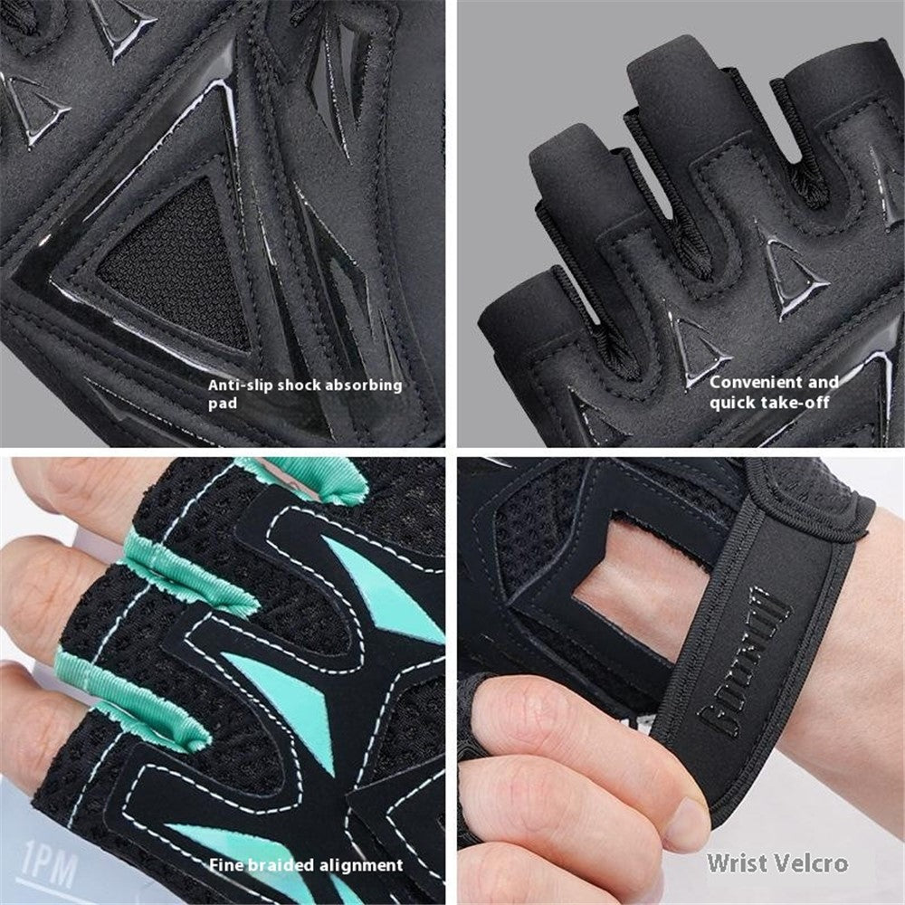 GOUNOD GL002 1 Pair Anti Slip Workout Gloves Shock Absorption Fitness Half Finger Gloves