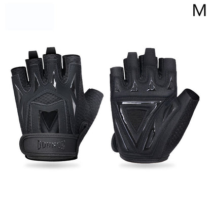 GOUNOD GL002 1 Pair Anti Slip Workout Gloves Shock Absorption Fitness Half Finger Gloves
