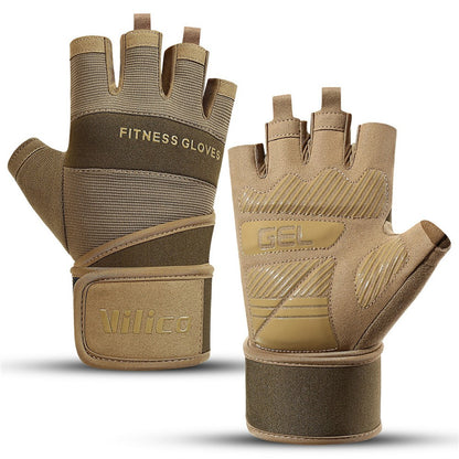 VILICO A0146 Fitness Half Finger Gloves Extended Wrist Strap Anti Slip Weightlifting Dumbbell Training Gloves