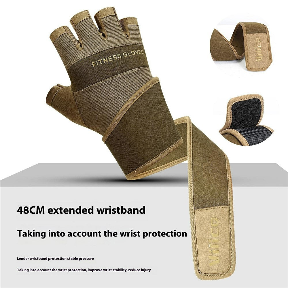 VILICO A0146 Fitness Half Finger Gloves Extended Wrist Strap Anti Slip Weightlifting Dumbbell Training Gloves