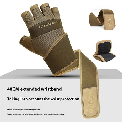 VILICO A0146 Fitness Half Finger Gloves Extended Wrist Strap Anti Slip Weightlifting Dumbbell Training Gloves