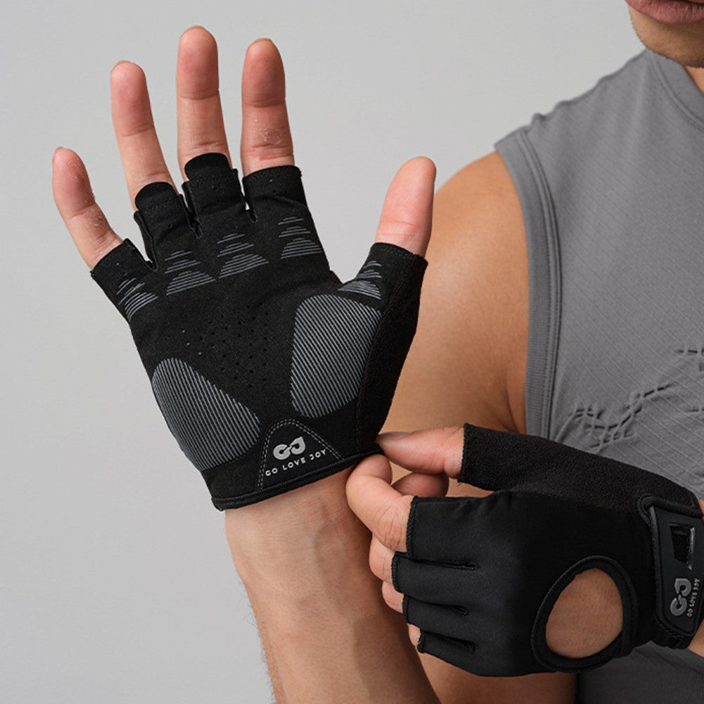 GOLOVEJOY XG86 Shock Absorption Fitness Gloves Non Slip Workout Training Half Finger Mittens