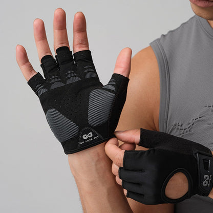 GOLOVEJOY XG86 Shock Absorption Fitness Gloves Non Slip Workout Training Half Finger Mittens