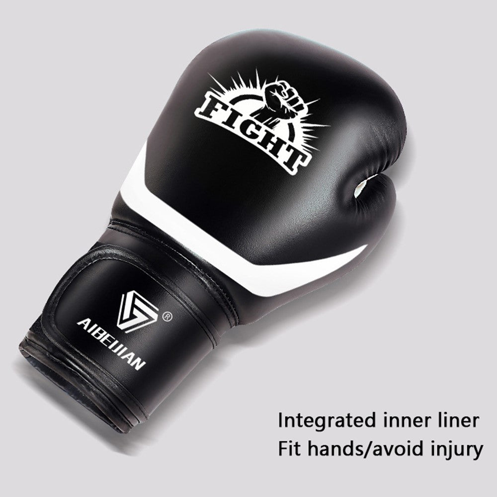 AIBEIJIAN 8oz Sports Boxing Gloves Muay Thai MMA Training Workout Kickboxing PU Mitts