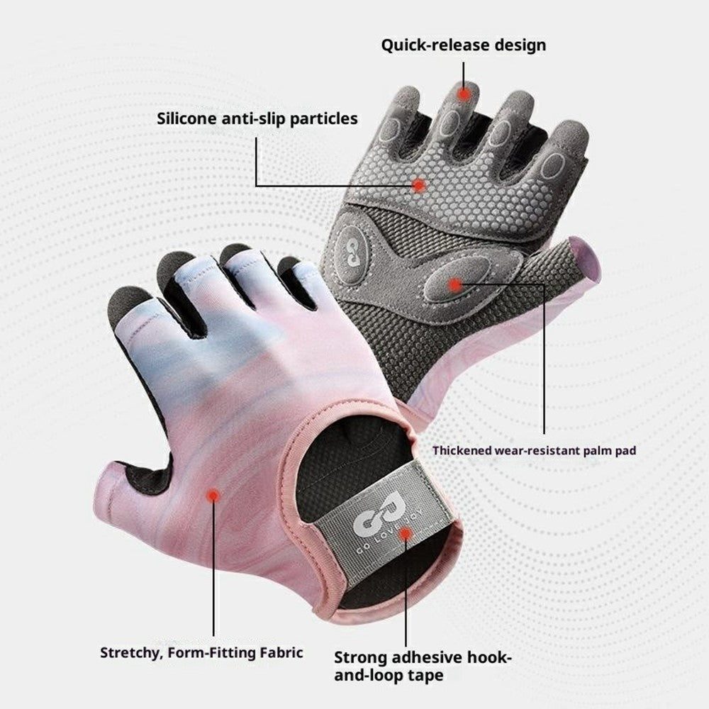 GOLOVEJOY XG66 Breathable Half Finger Gloves for Weightlifting Training Shock Absorbing Fitness Mittens