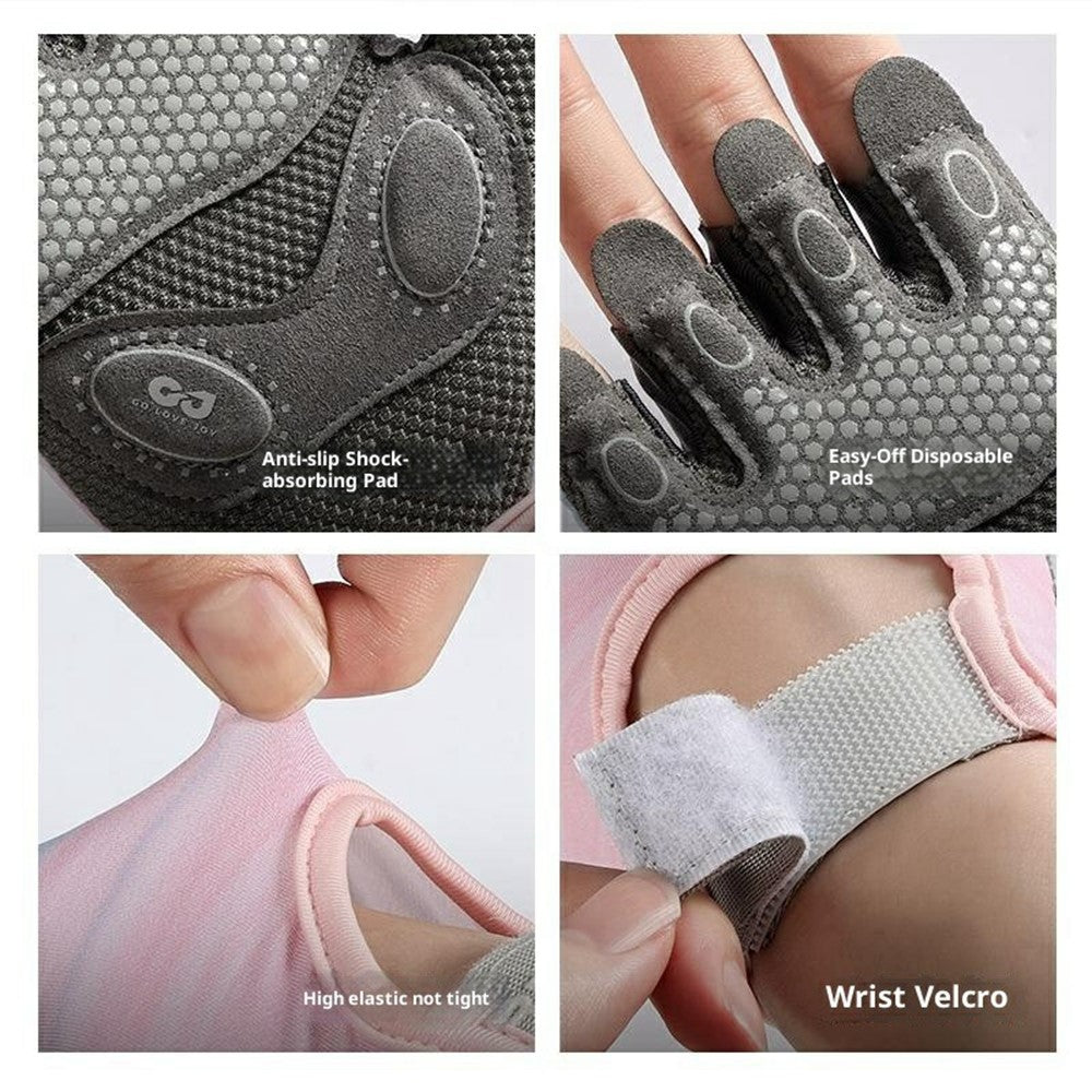 GOLOVEJOY XG66 Breathable Half Finger Gloves for Weightlifting Training Shock Absorbing Fitness Mittens