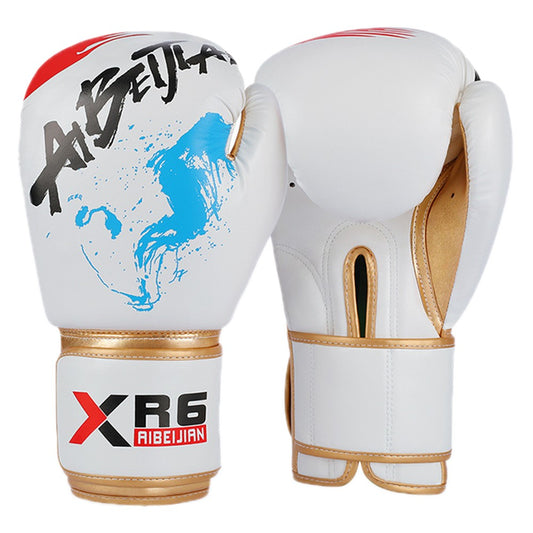 AIBEIJIAN 8oz PU Leather Boxing Gloves MMA Punch Bag Training Mitts for Muay Thai Kickboxing