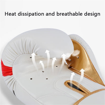 AIBEIJIAN 8oz PU Leather Boxing Gloves MMA Punch Bag Training Mitts for Muay Thai Kickboxing