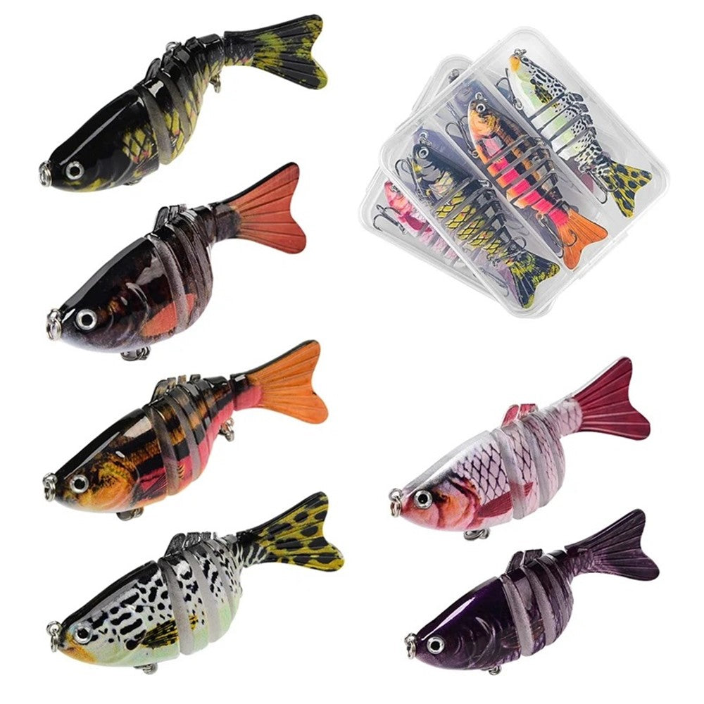 3Pcs 10cm 15g Fishing Lures Set Multi-Jointed Crankbait Hard Bait Artificial Lure with Storage Box