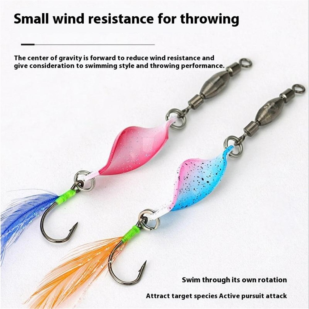 A298 10Pcs Spinning Spoon Lure Set 360 Degree Rotation Metal Fishing Bait with Storage Box