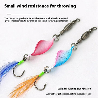 A298 10Pcs Spinning Spoon Lure Set 360 Degree Rotation Metal Fishing Bait with Storage Box