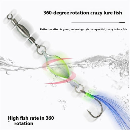 A298 5Pcs Spinning Spoon Lure Set 360 Degree Rotation Metal Fishing Bait with Storage Box