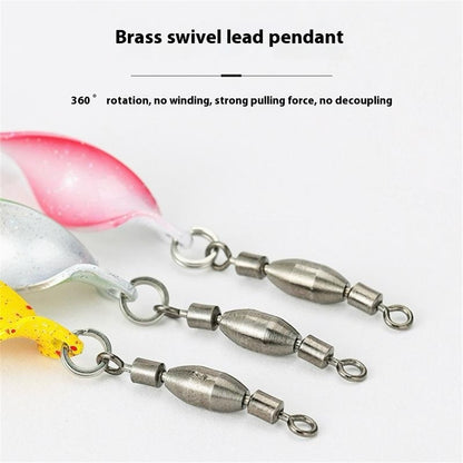 A298 5Pcs Spinning Spoon Lure Set 360 Degree Rotation Metal Fishing Bait with Storage Box