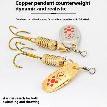 10Pcs Metal Fishing Lures Rotating Spoon Baits with Storage Box for Freshwater Saltwater