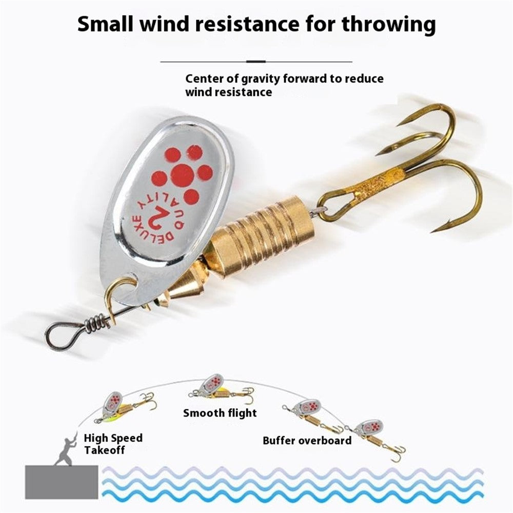 10Pcs Metal Fishing Lures Rotating Spoon Baits with Storage Box for Freshwater Saltwater