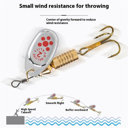 10Pcs Metal Fishing Lures Rotating Spoon Baits with Storage Box for Freshwater Saltwater