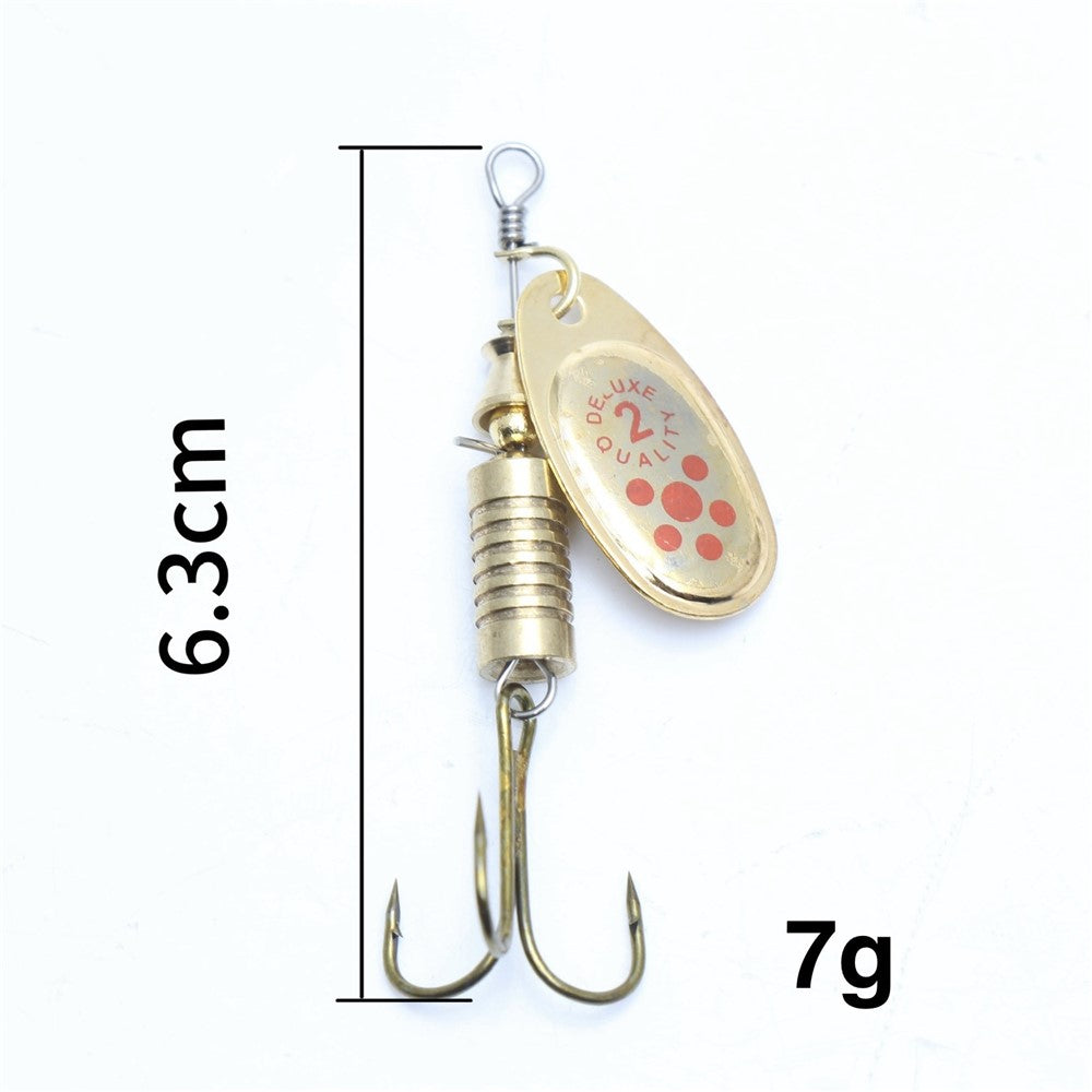 10Pcs Metal Fishing Lures Rotating Spoon Baits with Storage Box for Freshwater Saltwater