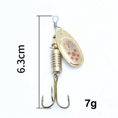 10Pcs Metal Fishing Lures Rotating Spoon Baits with Storage Box for Freshwater Saltwater