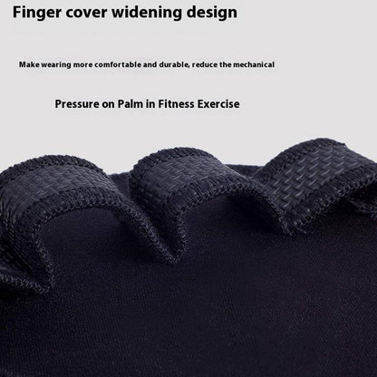 1 Pair Four Finger Weightlifting Gloves Anti Slip Gym Workout Fitness Gloves Palm Protector