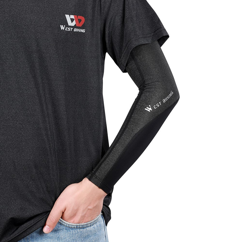 WEST BIKING Summer Sunscreen Sleeves Unisex Anti-UV Ice Silk Arm Sleeves